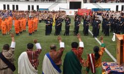 Parade by Dessup, Royal Bhutan Police and Schools