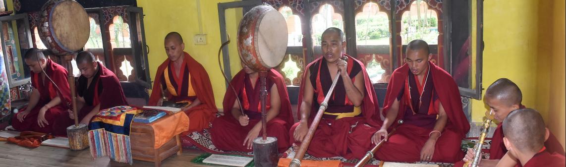 monks performing ritual 